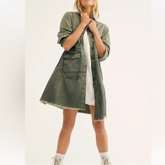 Free People Jackets & Blazers - Free People We The Free Forever Free Tiered Jacket size xs army green